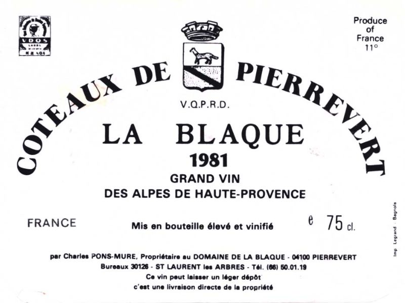 Pierrevert-La Blaque 1981.jpg